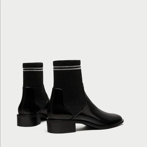 Zara Flat Short Sock Boot